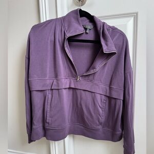 Danskin Small 3/4 Purple Zip with Pockets